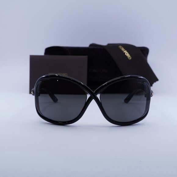 Tom Ford Bettina FT1068 01A Geometric Sunglasses - Black/Smoke - Picture 3 of 9